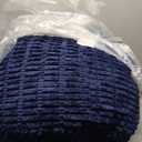 HIGOGOGO Pouf Ottoman Stuffed Round Modern Foam Filled Foot Rest Poufs for Living Room Chair Decorative 20 X 15 Inches Boho Relax Stool for Wedding Christmas Party, Navy Blue