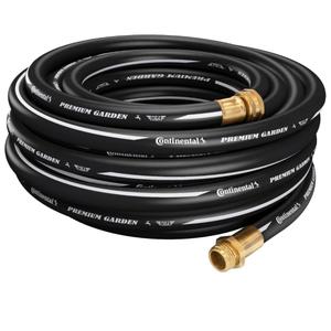 Continental Premium Garden, Black Heavy Duty Cold Water Garden Hose, 5/8in Inside Diameter x 25ft Length, Male x Female Garden Hose Thread