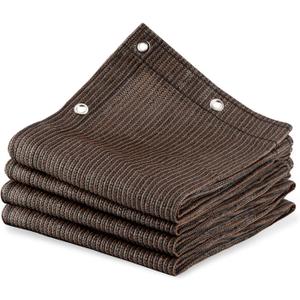 90% Outdoor Sun Shade Cloth, 6' x 10', Pergola, Deck, and Backyard Patio Sunshade with UV Protection, Heat Resistant HDPE Material, Reinforced Grommets (6x10 FT, Brown) (2-brown)