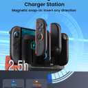 Transnovo Switch 2 Controller Charger - Plug-in Dual-Direction Magnetic Charging Dock for Nintendo Switch 2 Joycons, Accessories 4-in-1 Fast Charger Station with Charging Indicator, Black