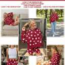 KevaMolly Womens Two Piece Lounge Sets Polka Dot Print Drop Shoulder Oversized Pullover Drawstring Shorts Set (Red, M)