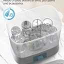 Grownsy Adjustable 4 in 1 Large Bottle Sterilizer and Dryer, 8 Bottles Capacity,Electric Steam Baby Bottle Sterilizer, Sanitizer for Baby Bottles & Pacifiers, Breast Pump Parts Blue