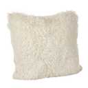 SARO LIFESTYLE Juneau Collection Classic Faux Fur Down Filled Throw Pillow, 18" Down, Ivory