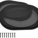 4" x 6" Speaker Grill Covers, Car Speaker Subwoofer Guard Protector, ABS Plastic Frame with Metal Mesh, Black - 2Pcs