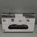 Elite Gourmet EDB-302BF Countertop Double Cast Iron Burner, 1500 Watts Electric Hot Plate, Temperature Controls, Power Indicator Lights, Easy to Clean, Black