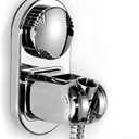 Suction Cup Handheld Shower Head Holder - 90 Degree 5 Angles Adjustable - Wide Input - Ideal for Large & Heavy Shower Heads - Bathroom Wall Mounted Shower Wand Holder (Polished Chrome)