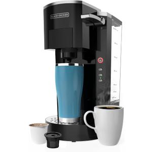 BLACK+DECKER Family Single Serve K-Cup Brewer: Large 50oz Water Reservoir, Versatile Ground Coffee & K-Cup Compatibility, Adjustable Tray for Travel Mugs