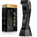 Men's Beard Trimmer-All-in-One Mustache Trimmer for Men with 20 Length Adjustable, Stainless Steel T-Blade for Precision Facial Hair Trimming Cordless IPX7 Waterproof Wet/Dry Clipper,LED Display (Black Gold)