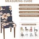Stretch Dining Chair Covers Set of 2,Floral Print Chair Covers,Soft Removable Washable,Pet Friendly Furniture Protector,Universal Chair Slipcovers for Home, Kitchen,Ceremony Dining Room Seat (Dark Gray Magnolia Flowers)