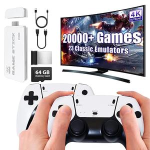 Wireless Retro Gaming Console Classic Retro Game Stick Built-in 23 Emulators 20,000+ Games, 4K HDMI Output and 2.4g Wireless Controller Gamepad, Plug and Retro Play Video Games for TV