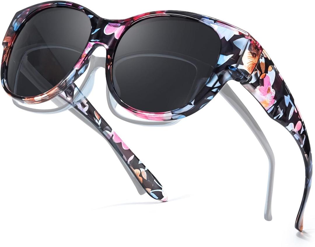 Myiaur Polarized Fit Over Glasses Sunglasses for Women, Trendy Wear Over Glasses UV400 Protection for Driving Outdoor