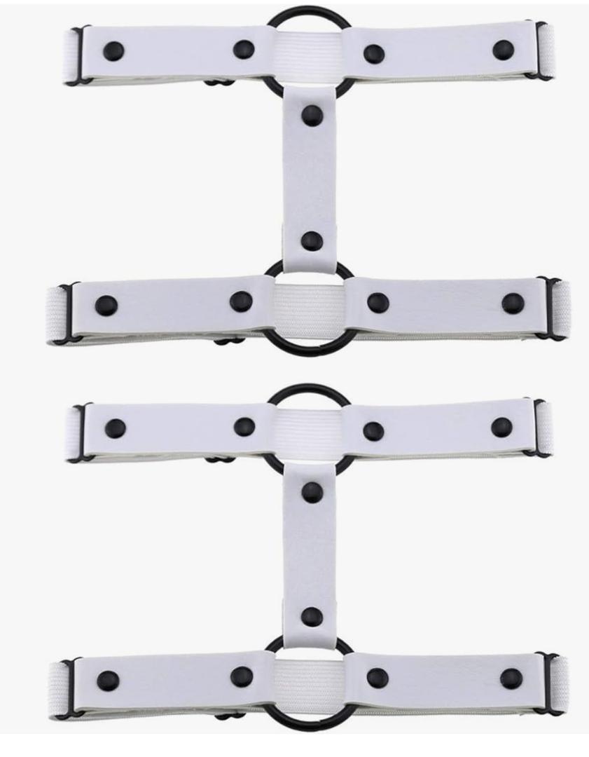 Adjustable Elastice Leather Leg Harness Garter Women Sexy Punk Rock Rivet Strappy Leg Ring 2pcs