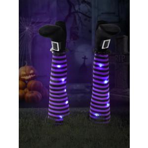 Halloween Witches Legs Decor Leg Yard Stakes Stake Wreaths Feet Door Crashing Garden Party Porch Wicked Hanging House Foot Outdoor Decorations (Purple)