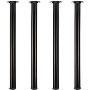 QLLY 28 inch Adjustable Metal Desk Legs, Office Table Furniture Leg Set, Set of 4 (Black)