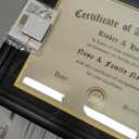 ELSKER&HOME 11x17 Diploma Frames with Tassel Holder for 8.5x11 Certificate Document Shadow Box, Matte Black Frame, Degree Double Mat, Black with Gold Rim