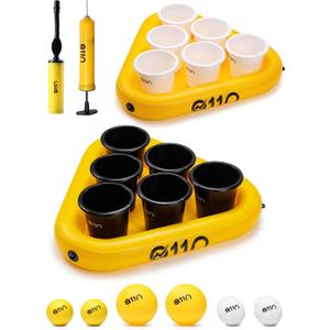 A11N Sports Bucket Toss Game Set – Outdoor Yard Pong Style Game with 12 Buckets & 6 Balls, Fun Lawn Game for Beach, Camping, Tailgating, Backyard, Family & Adult Parties