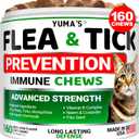 Flea Treatment for Cats - Flea and Tick Prevention for Cats - 160 Soft Treats - Natural Oral Supplement Pills for Kittens - All Breeds & Ages - Made in USA (EXP 01/2026)
