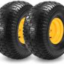 2Pcs 20x10.00-8 Tubeless Lawn Mower Tire and Wheel, 3/4" Borehole, 3/16" Keyway, 3.5" Offset Hub, Replacement for 20x10-8 nhs Riding Lawn Mower and Tractor Rear Tire and Wheel, 20x10x8 Tires, 4 Ply