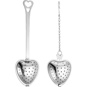 2 Pcs Tea Infuser Spoon Tea Spoon for Loose Teas Heart Shaped Teas Steeper Stainless Steel Fine Mesh Strainer