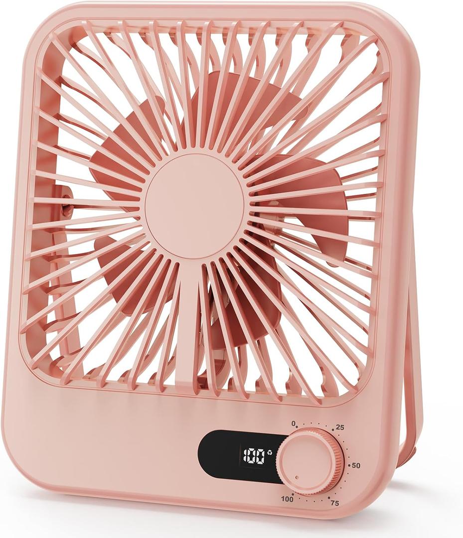 Travel Fan for Sleeping, Portable Fan for Summer Essentials, Small Desk Fan Rechargeable 100 Speed Wind for Beach FanTravel Essentials, Summer Must Haves Accessories Gifts for Women Teens Girl Pink