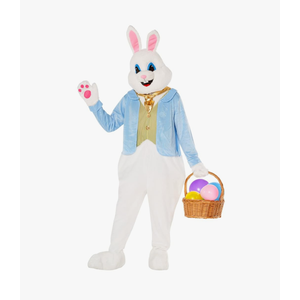 Morph Easter Bunny Costume Adult Deluxe Rabbit Mascot Outfit for Men - Perfect for Easter Costumes and Events, Size XL