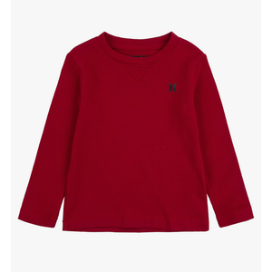 Hurley Boys Long Sleeve Waffle Knit Shirt, L