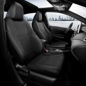 FREESOO for Toyota Corolla Cross Seat Covers S SE XSE 2023 2024 2025 2026, Custom Car Seat Covers Full Set, Luxury Leather Seat Covers for SUV, Waterproof Seat Cover Cushions, Black Only for Hybrid