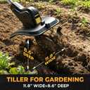 Cordless Tiller Cultivator for Dewalt 20v Max Battery, 360RPM,11.8In Tilling Width 8.6In Depth, Electric Tiller for Gardening, Battery Powered Tiller for Soil Cultivation/Lawn (Battery Not Included)