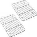P&P CHEF Cooling Baking Rack Pack of 2, Stainless Steel Cooling Racks for Cooking Baking Roasting Grilling Drying, Dense Wires & Smooth Edge, Easy to clean, Silver, 8.6" x 6.2"