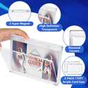 DEDC Vertical Booklet Magnetic Case Storage Magnet Card Holder Cardholder 175PT One Touch Trading Baseball Cards Protector UV Protection Display Showcase No PVC(2CT-134mm)