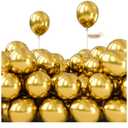 Metallic Gold Balloons 50pcs 5 Inch Small Mini Chrome Gold Latex Balloons for Graduation Baby Shower Gender Reveal Wedding Bachelorette New Year Birthday Party Decorations Gold-G101