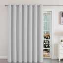 Joydeco Blackout Room Divider Curtains for Sliding Glass Doors 108 Inches Long 1 Panel, Extra Wide Sliding Door Curtains for Patio Bedroom Living Room (Greyish White, 100Wx108L)