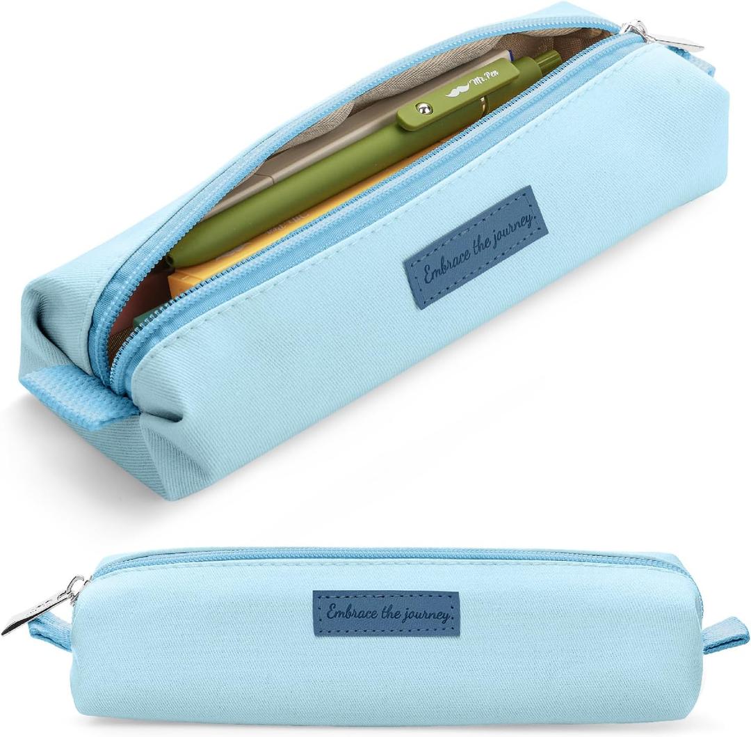 Mr. Pen- Cute Pencil Case Pouch, Light Blue Color, Multipurpose Canvas Bible Pencil Pouch