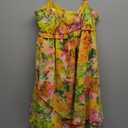 Summer Floral Boho Dresses for Women Spaghetti Straps Beach Dress Ruffle Sexy Mini Dress (Large, Yellow)