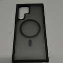 TOCOL for Samsung Galaxy S22 Ultra Case Magnetic, [Wireless Charging Compatible ][Military Drop Protection] Translucent Matte Back Cover for S22 Ultra, Black