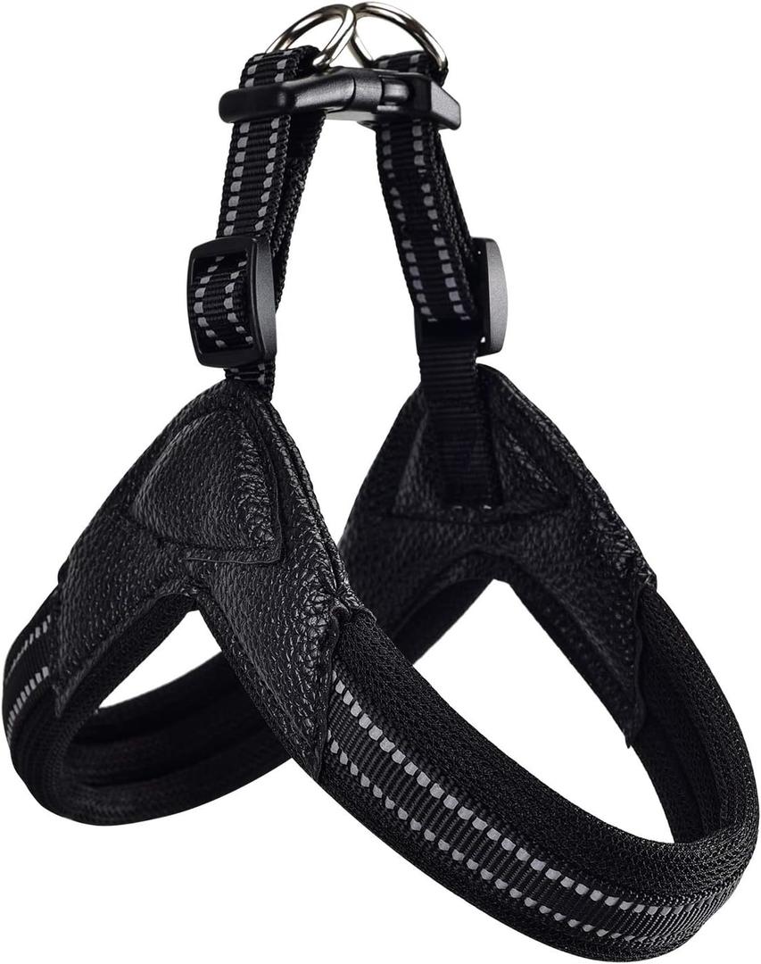 Dog Harness No Pull Ultra Soft Breathable Padded Pet Harness 2 Adjustable Botton, 3M Reflective Pet Harness for Dogs Easy Control for Small Medium Large Dogs (M, Black)