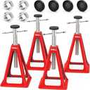 SHALL RV Stabilizer Jacks, 4-Pack Heavy Duty Aluminum Jack Stands for Travel Trailer Camper, Single Support up to 7500 Lbs, RV Leveling Screw Jack with Spare Nuts & Pads, Adjustable from 11" to 17"