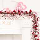 Valentine's Day Decor, 6 Ft Valentine's Day Garland for Mantel, Valentines Day Centerpiece for Table, Red Pink Heart Garland, Valentines Day Decorations for Spring Wedding Fireplace Table Dcor