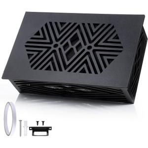 Saillong Doorbell Chime Cover Box Only, Decorative Wood Doorbell Cover for Wall Inside with Geometric Design, Indoor Doorbells Covers with Mounting Hardware, Chime Not Included(Black)