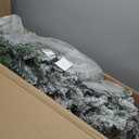 6 ft Pre-Lit Flocked Acacia Artificial Christmas Tree, 300 Clear Lights, 840 Branch Tips, Includes Stand, Green