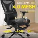 CYKOV Ergonomic Office Chair with Footrest - Adjustable Lumbar Support & Headrest, 90-160 Reclining Mesh Back Computer Chair - Home Office/Gaming, 350lbs Capacity (B-Black, Mesh)