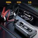 Sharmeal Car Jump Starter 5000A, Jump Starter Battery Pack for 10.0L Gas and 9.0L Diesel, 12V Portable Jump Box with LED Light