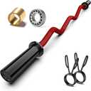 Olympic EZ Curl Barbell Bar 47",Mute Bearings -2"Curling Bar Weight Lifting