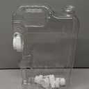 Refrigerator Water Dispenser 1.1 Gallon Bottle with Spigot - BPA Free Plastic Slim Water Jug with Spout Leak Proof | Refillable Fridge Water Container, Convenient Handles (Clear)