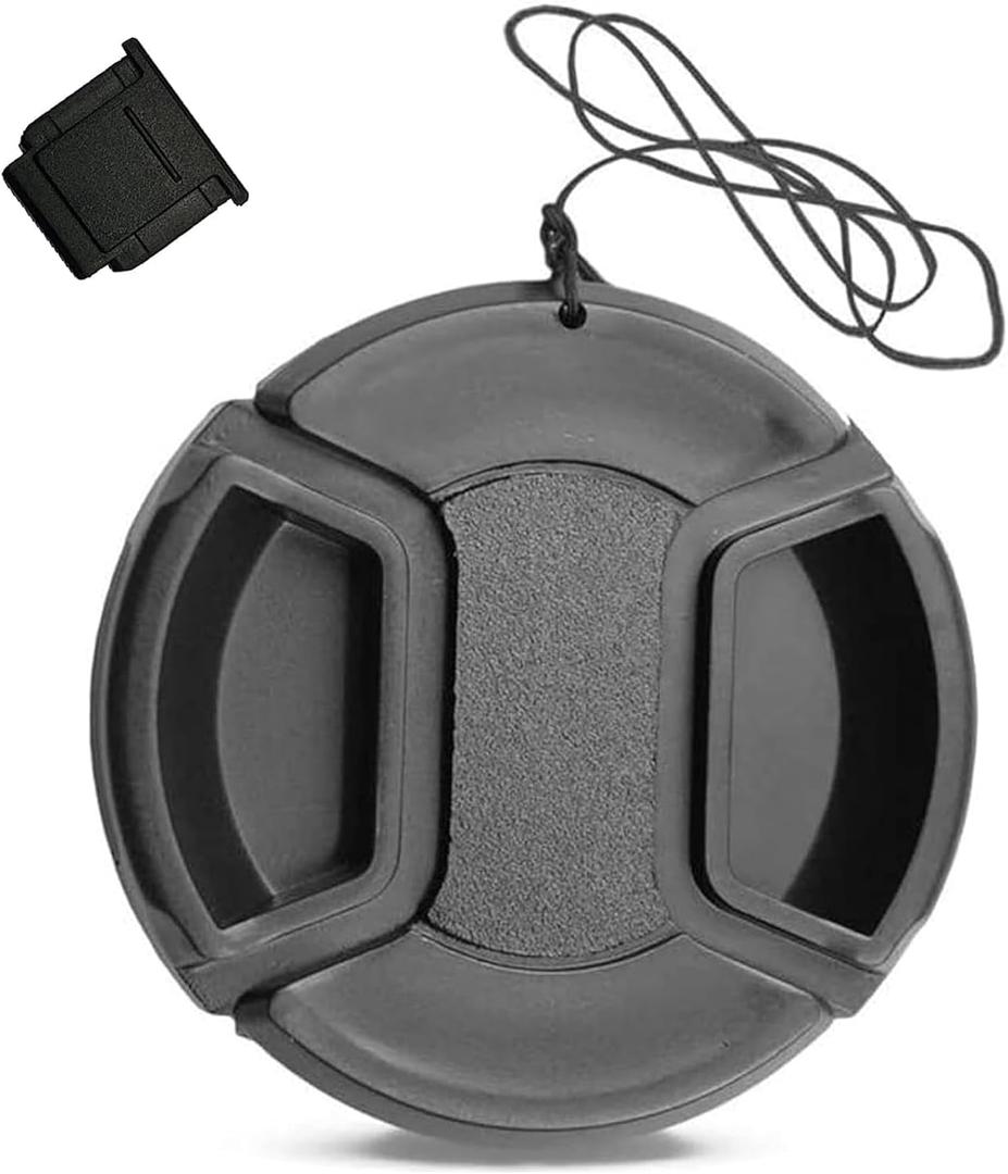 58mm Camera Lens Cap Draduo Camera Lens Cover Snap-On Center Pinch Compatible with Nikon Canon Sony Camera