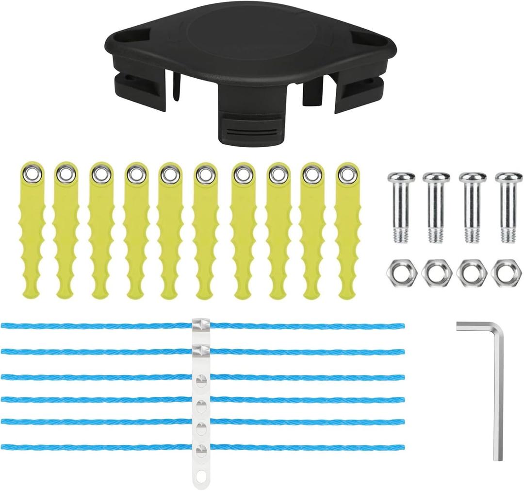 THTEN ACFHRL2 Weed Eater Bladed Head Spool Line Compatible with Ryobi 18V, 24V, and 40V String Trimmers, Fits for RY40210, RY40210A, ACFHRL2 with 6 Replacement Blades 1+10+6+4+1