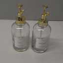 Molimoli Syrup Dispenser for Coffee Bars, Glass Syrup Bottle w. Pump, 16.9 oz 500 ml, Set of 2, Gold Upgraded Dispenser