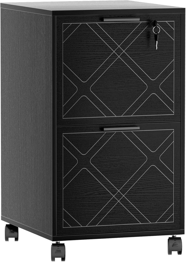 2-Drawers File Cabinet with Lock, Filing Cabinet for Home Office