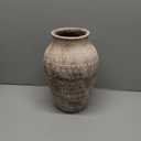 ALMA Handcrafted Crackle Stone Textured Terracotta Vase 12 Inch Tall|Decorative Big Floor Vase for Modern Farmhouse Home Decor|Large Rustic Pottery for Floor, Living Room Decor Aesthetic (Peachy Beige)