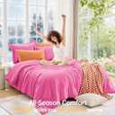 MUXHOMO Queen Comforter Set, All Season Ultra Soft Down Alternative Bedding - 3 Piece Lightweight Bed Set Includes 1 Comforter (90"x90") and 2 Pillow Shams (20"x26"), Hot Pink